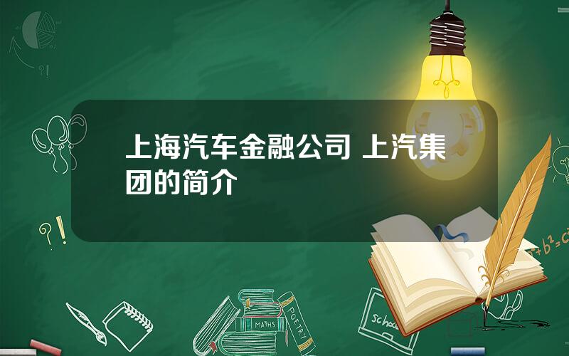 上海汽车金融公司 上汽集团的简介